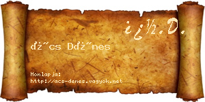 Ács Dénes névjegykártya
